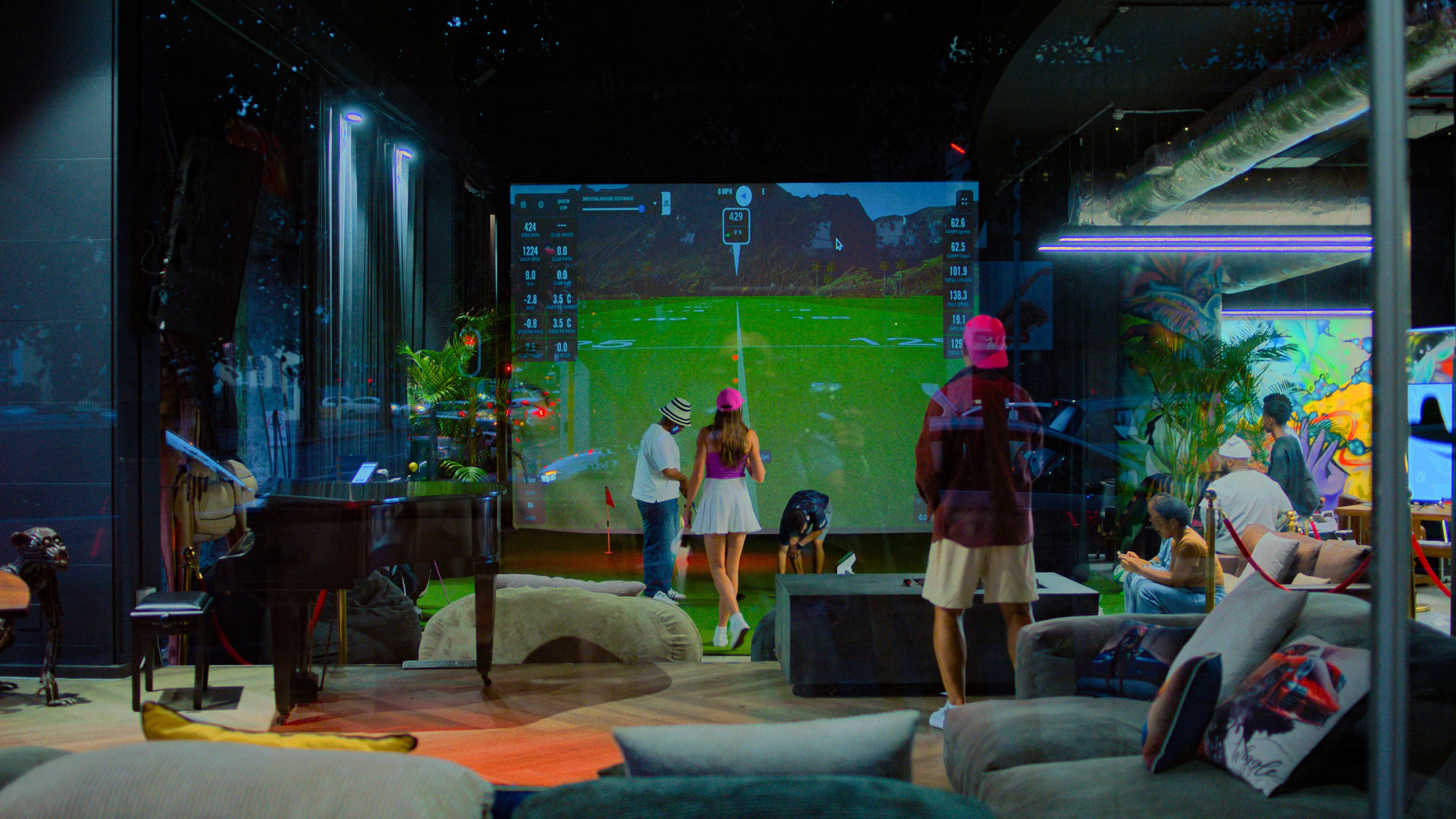 The Wiggle Links golf simulator lounge